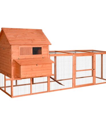 Pawhut Large Wooden Outdoor Chicken Coop Wood for The Garden